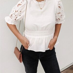 Target White Lace Detail Blouse